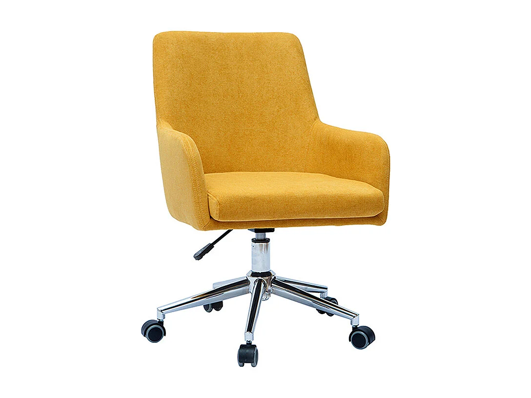 Sillón de escritorio diseño terciopelo amarillo mostaza SHANA
