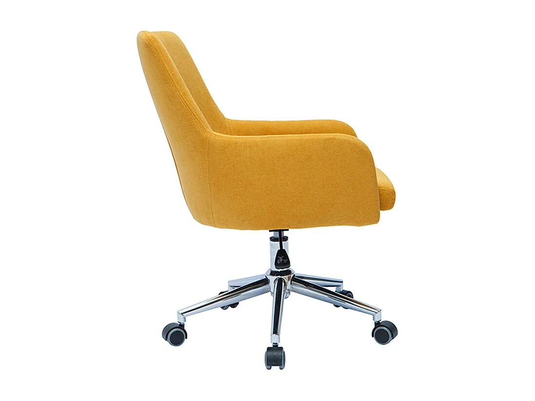 Sillón de escritorio diseño terciopelo amarillo mostaza SHANA
