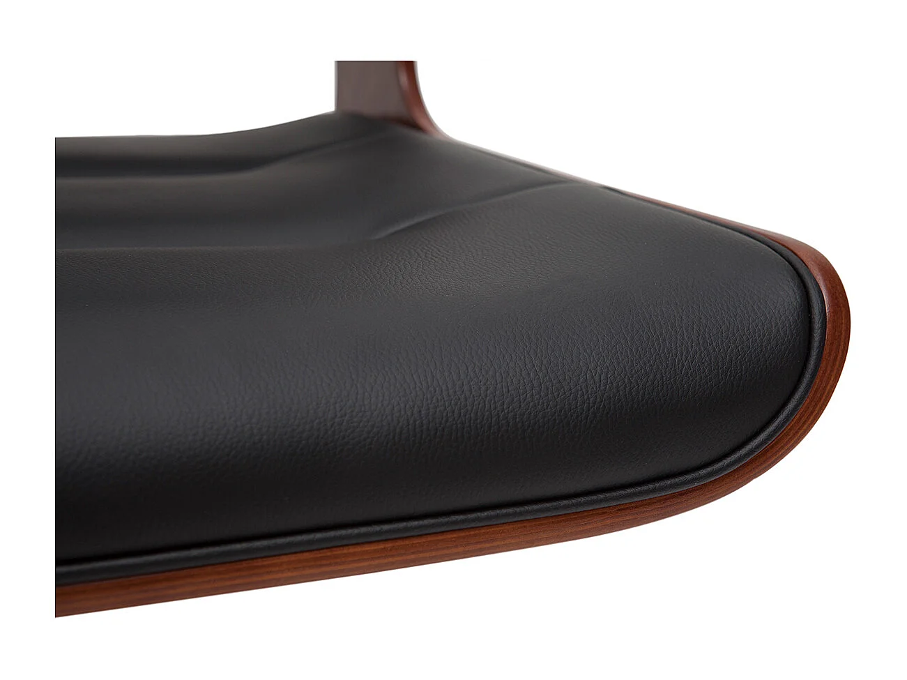 Silla de escritorio giratoria negra con madera oscura ARAMON