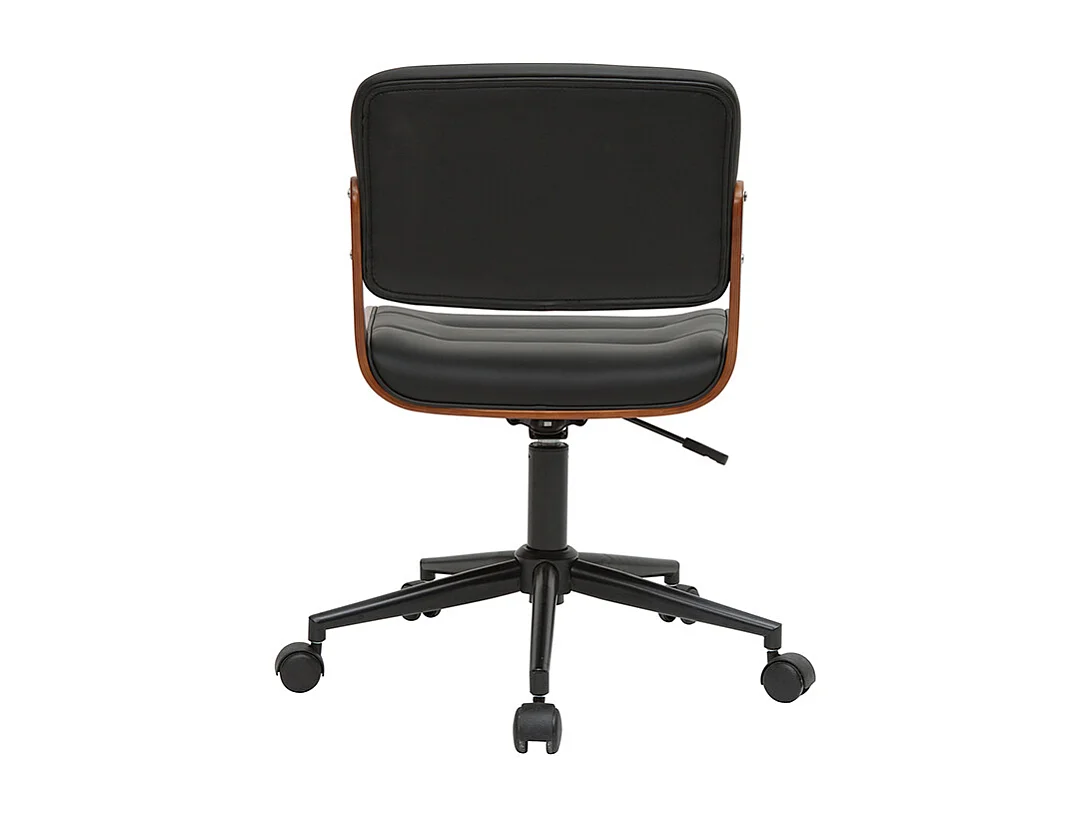 Silla de escritorio giratoria negra con madera oscura ARAMON