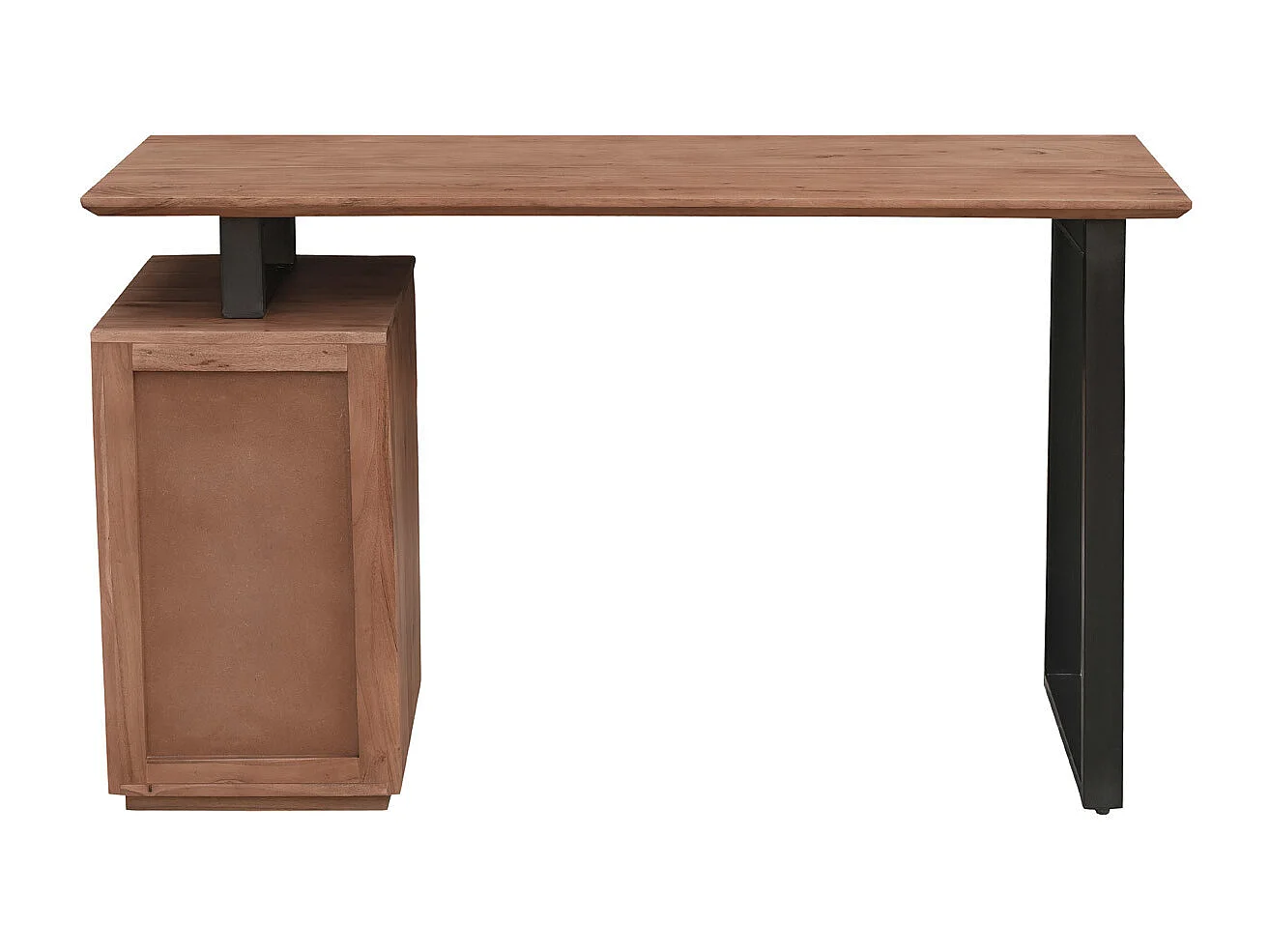 Escritorio de madera de acacia maciza y metal negro 3 cajones 130 cm HORACE