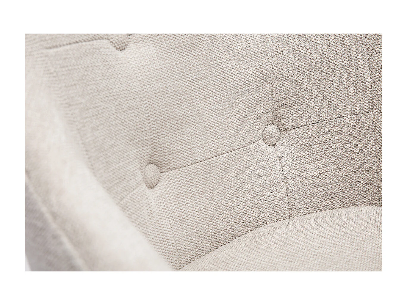 Sedia da ufficio imbottita con ruote in tessuto effetto velluto beige e metallo nero BALTIK