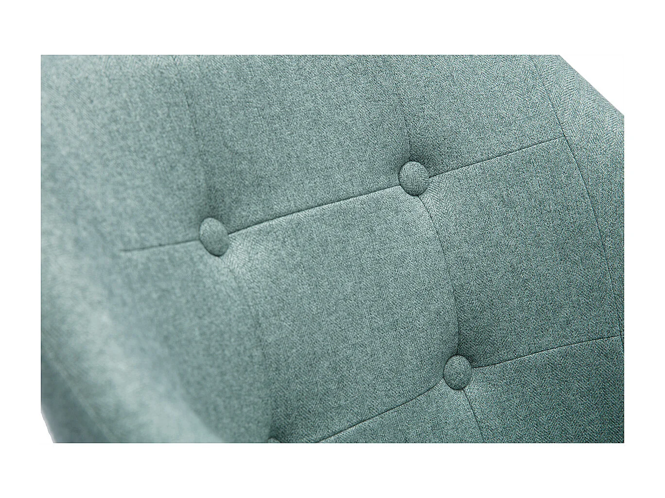 Chaise de bureau capitonnée à roulettes en tissu effet velours texturé vert de gris et métal chromé BALTIK