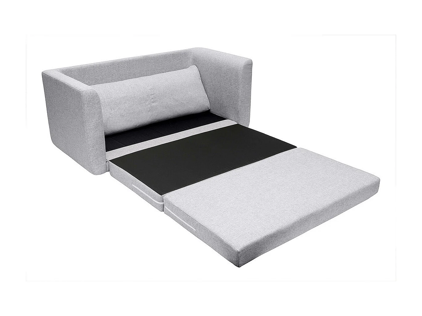 Zweisitzer-Schlafsofa in hellem grauen Stoff LEON