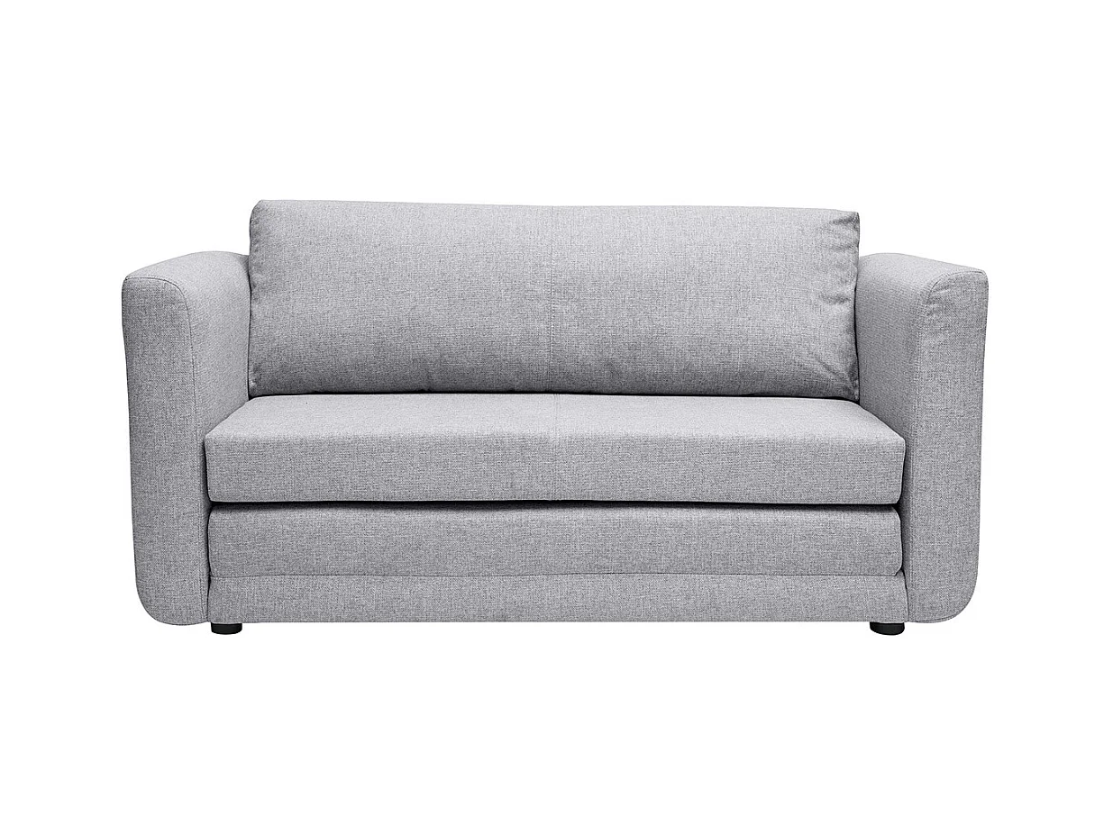 Canapé convertible 2 places en tissu gris clair LEON