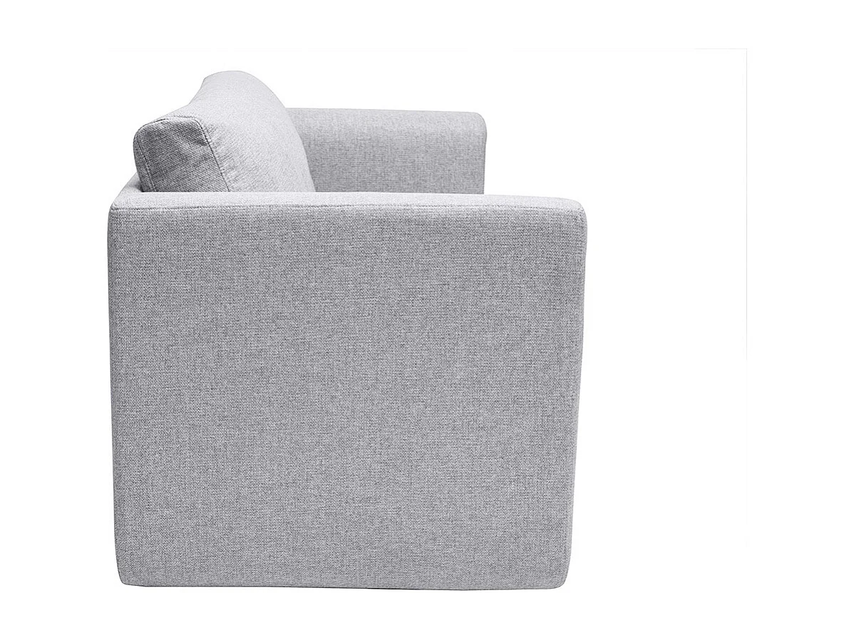 Divano letto 2 posti in tessuto grigio chiaro LEON