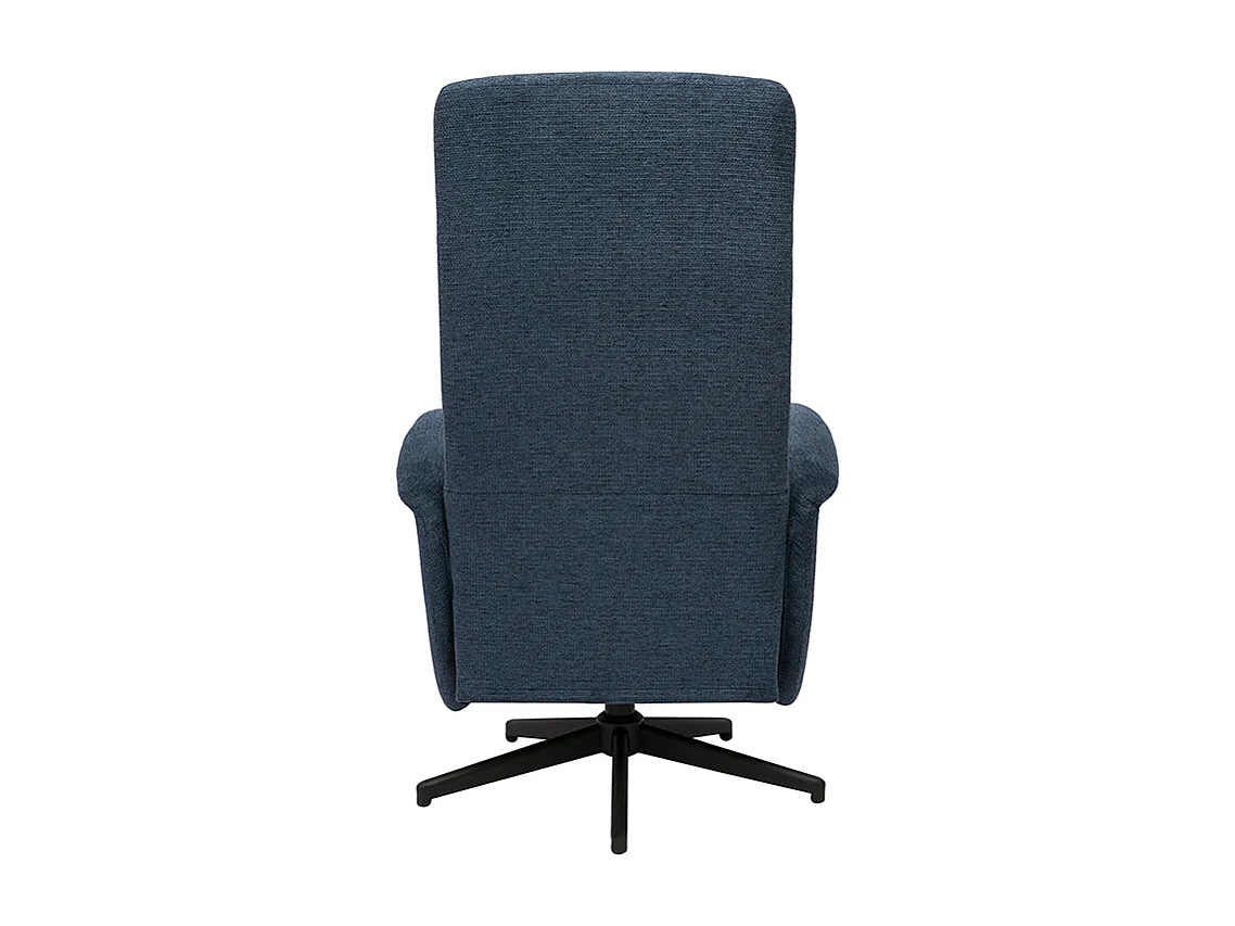Manueller Relaxsessel aus dunkelblauem Chenillestoff NELSON