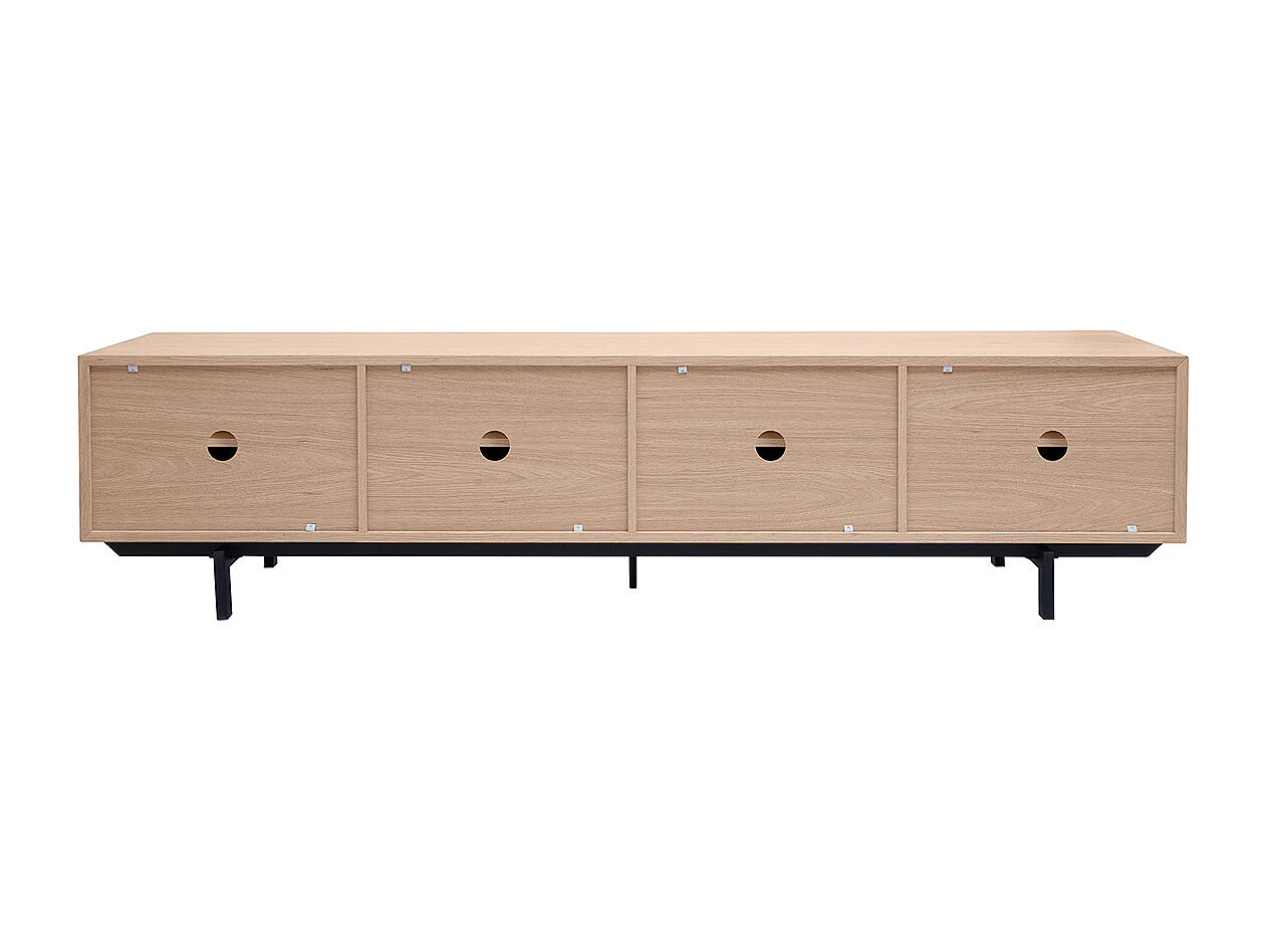 Meuble TV finition bois chêne et métal noir L200 cm MANNY