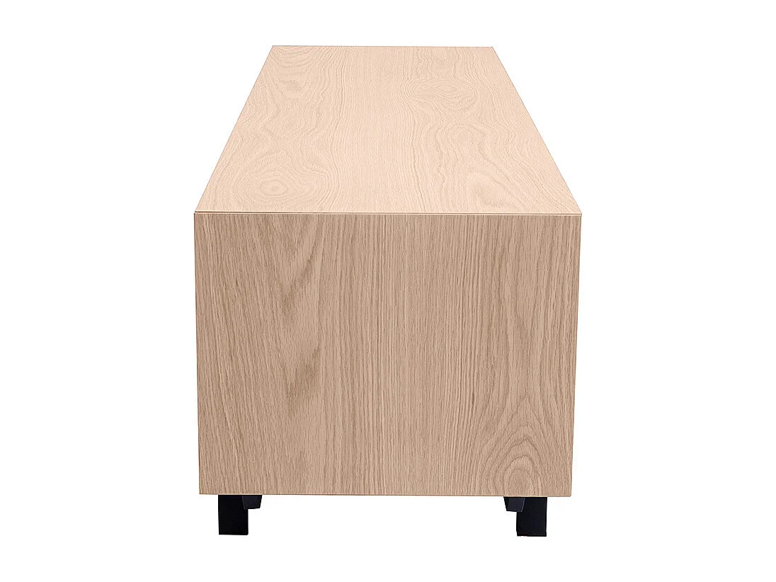 Meuble TV finition bois chêne avec rangements fermés L160 cm MANNY