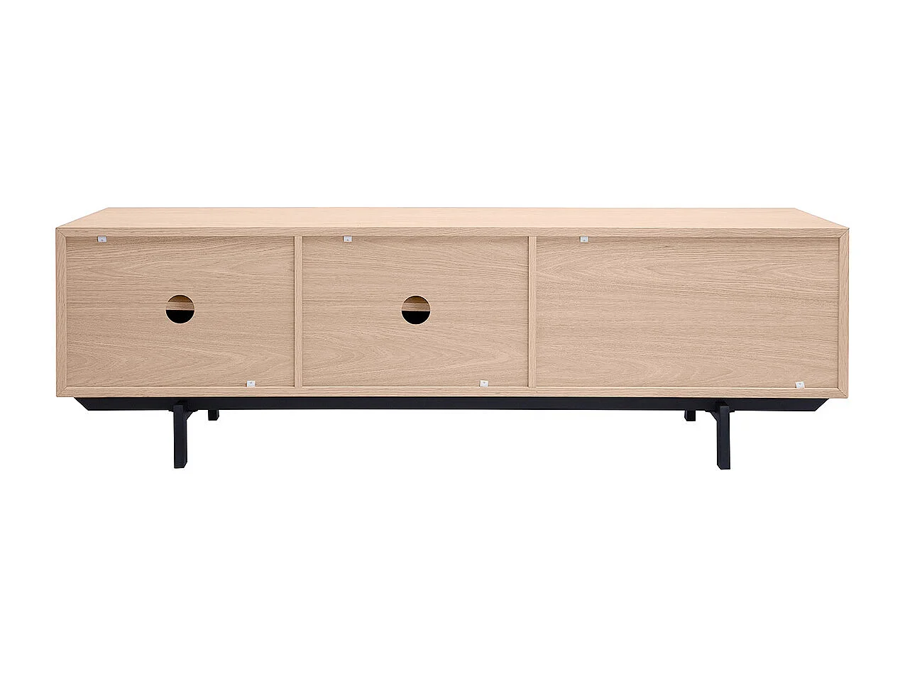 Meuble TV finition bois chêne avec rangements fermés L160 cm MANNY