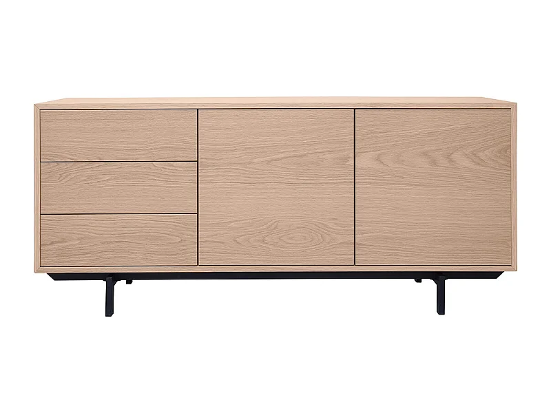 Buffet vintage acabado en roble de 2 puertas 3 cajones L160 cm MANNY