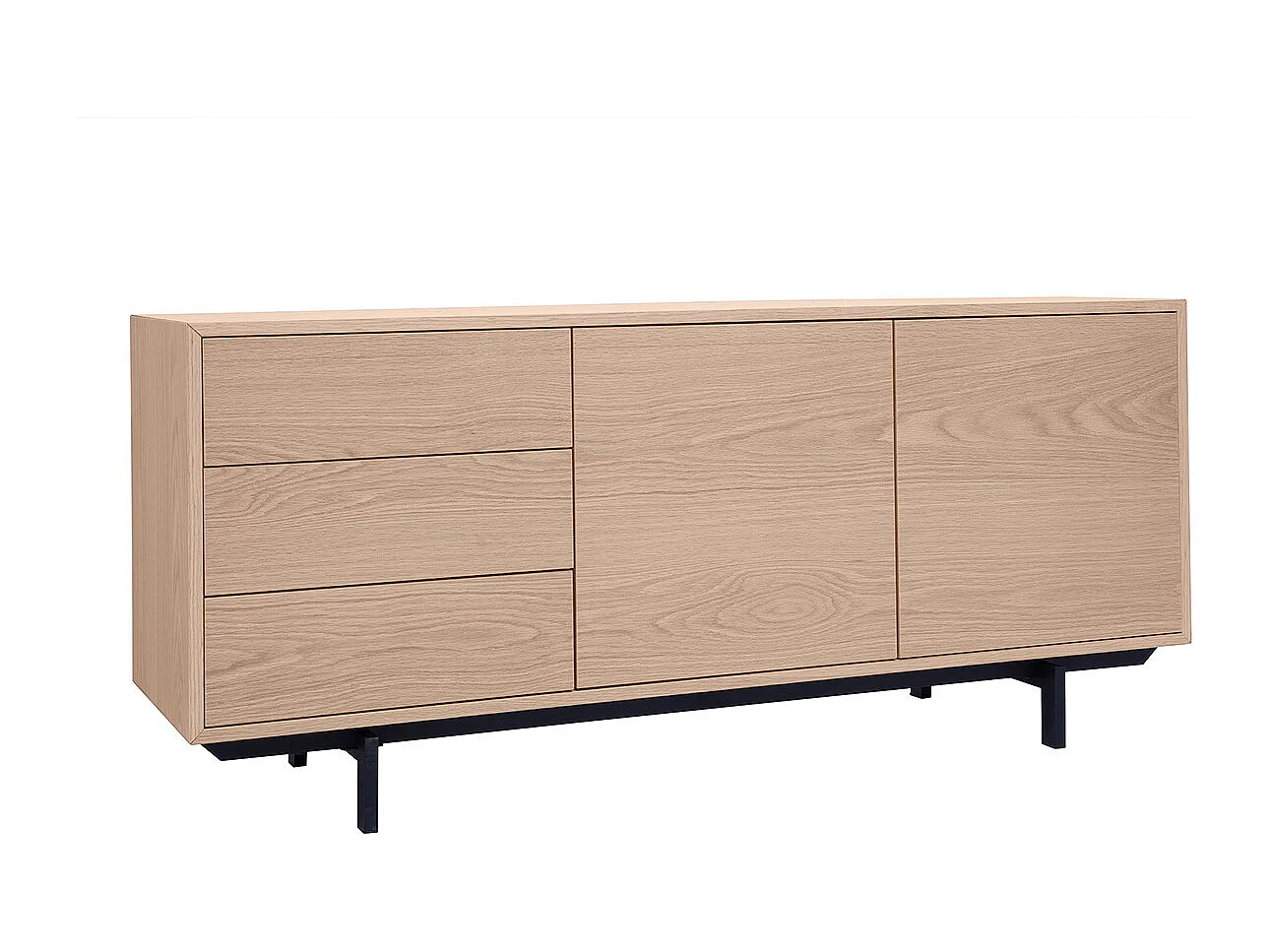 Buffet vintage acabado en roble de 2 puertas 3 cajones L160 cm MANNY