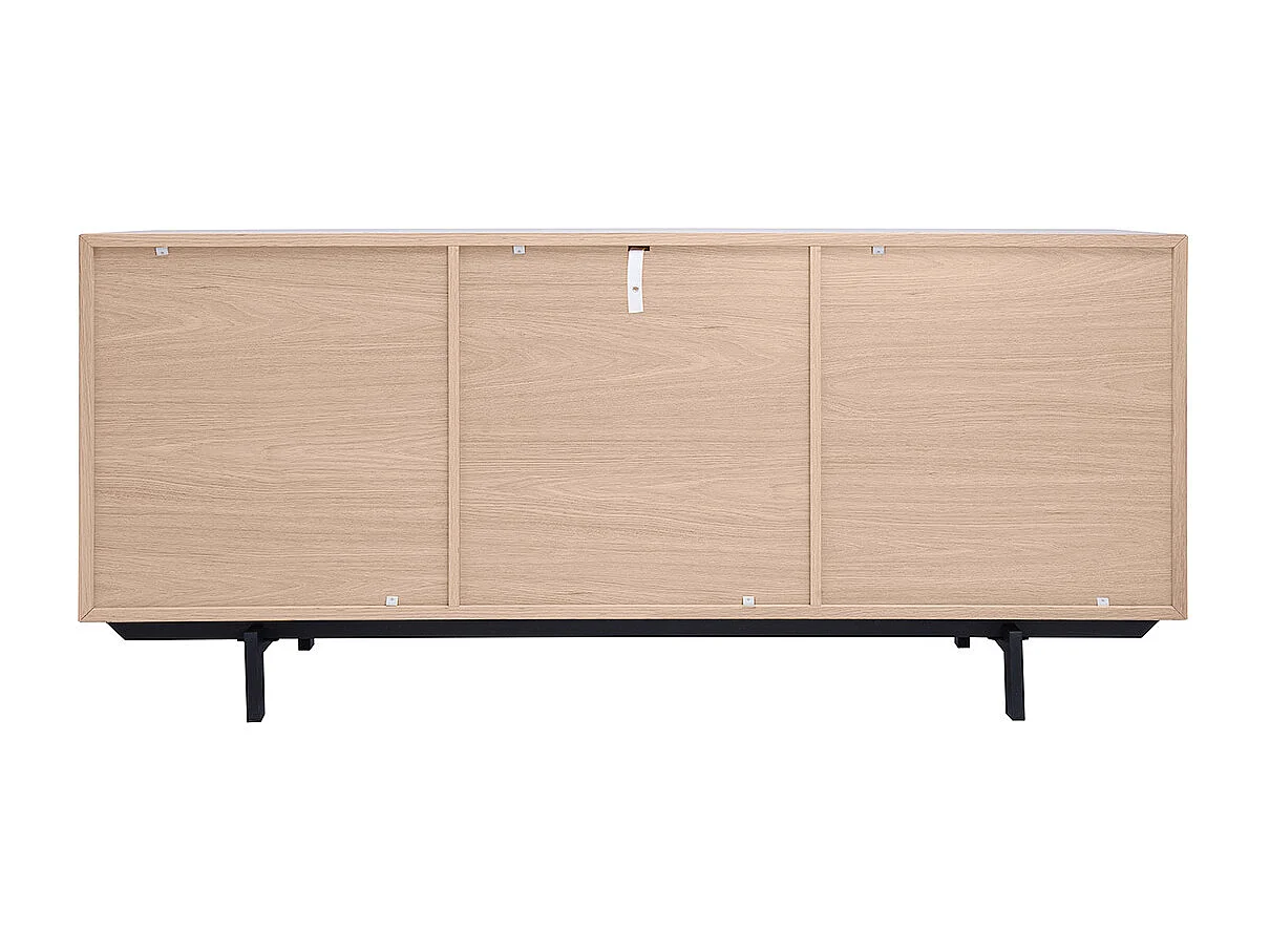 Buffet vintage finition bois chêne 2 portes 3 tiroirs L160 cm MANNY