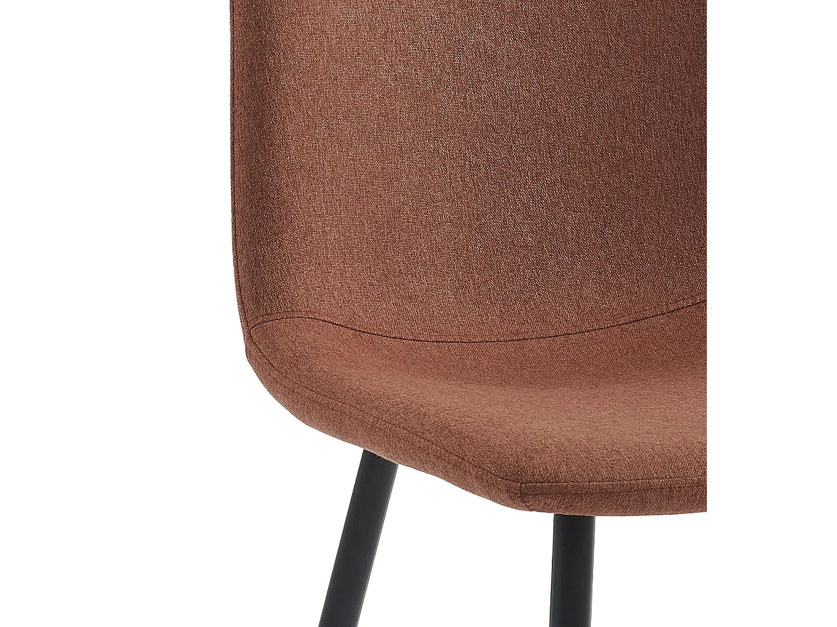 Lot de 4 chaises en tissu pieds métal noir bordeaux JADE