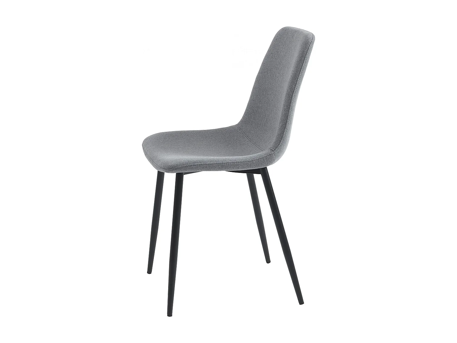 Lot de 4 chaises en tissu pieds métal noir gris JADE