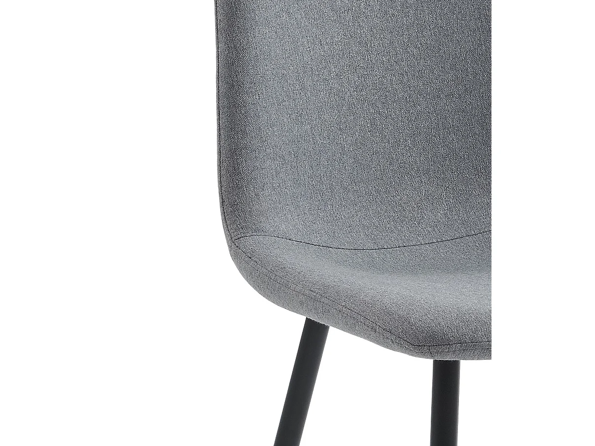 Lot de 4 chaises en tissu pieds métal noir gris JADE