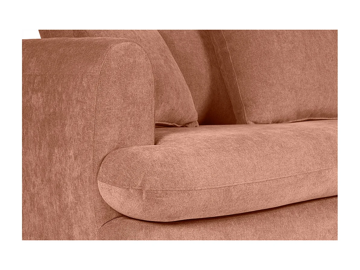 Divano sfoderabile design a forma di fagiolo in tessuto effetto velluto terracotta SACHA