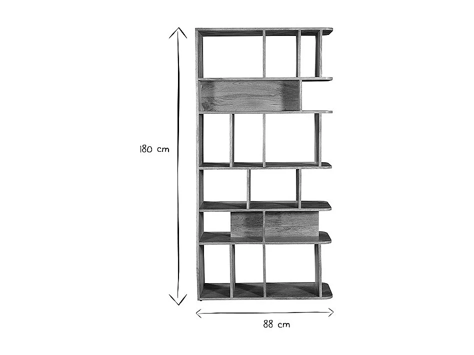 Biblioteca separador en madera de mango maciza L88 cm RUPAH