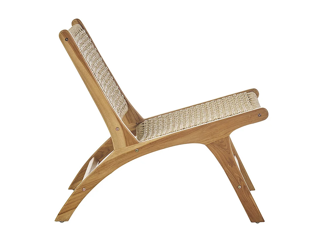 Fauteuil lounge en bois teck massif et corde tressée SUMBA