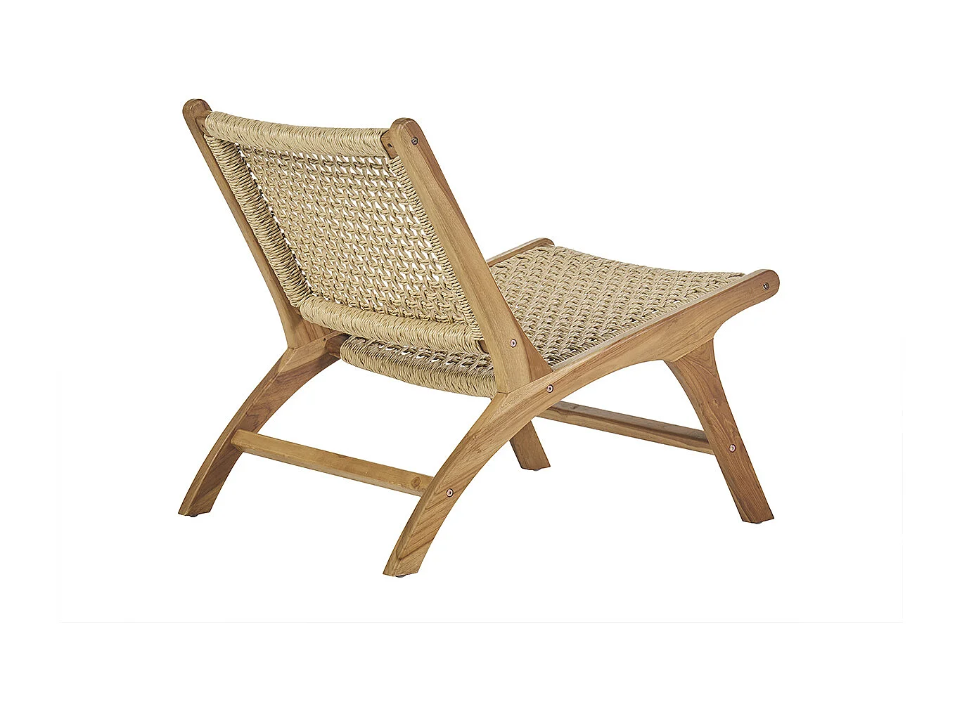 Fauteuil lounge en bois teck massif et corde tressée SUMBA