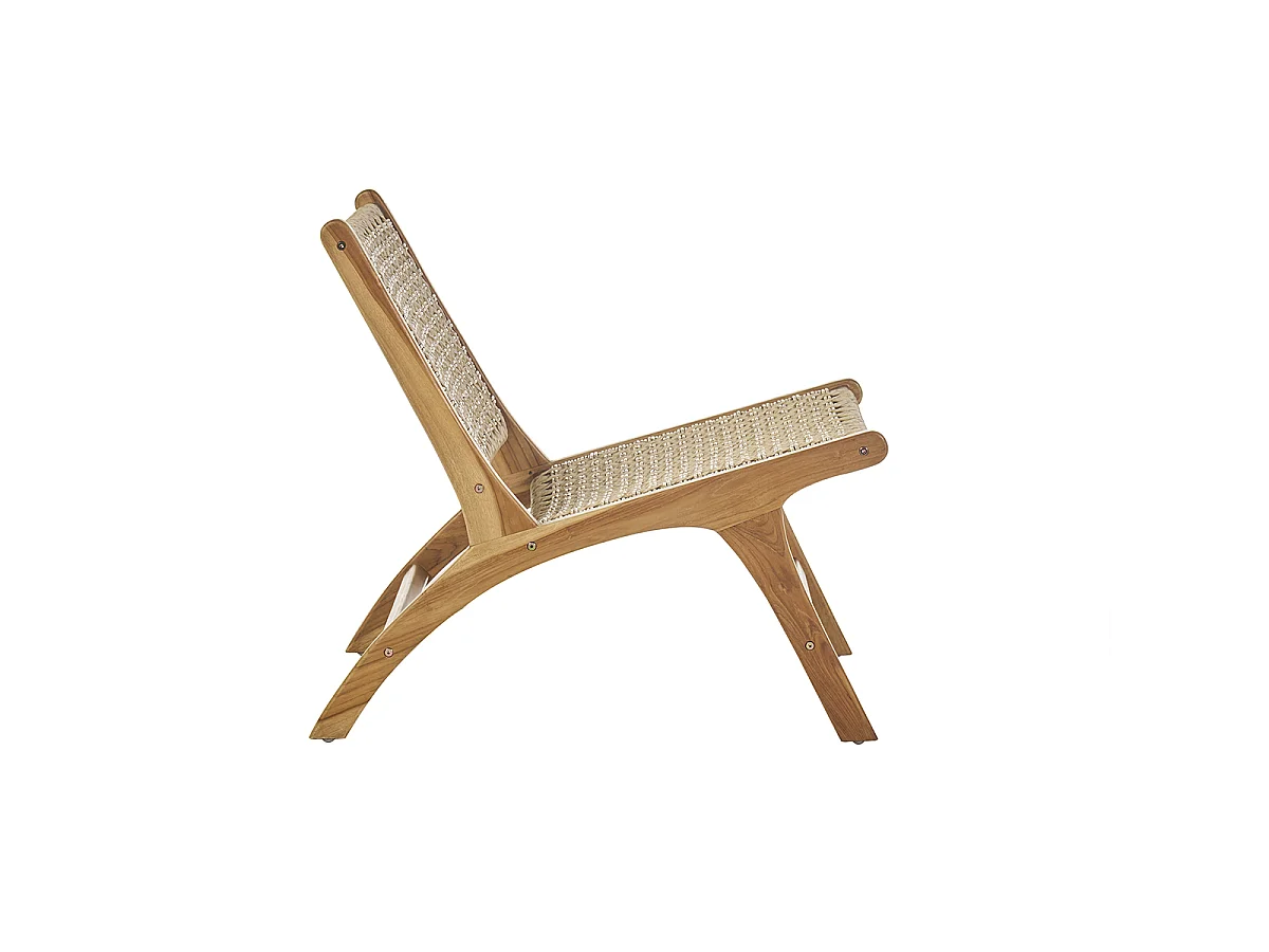 Sillón lounge de madera de teca maciza y cuerda trenzada SUMBA