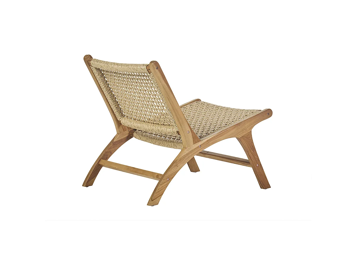 Sillón lounge de madera de teca maciza y cuerda trenzada SUMBA
