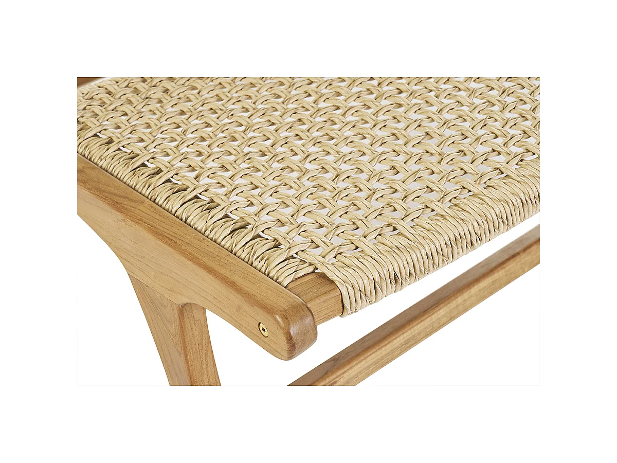 Sillón lounge de madera de teca maciza y cuerda trenzada SUMBA