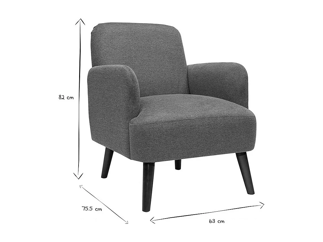 Fauteuil scandinave en tissu effet velours texturé terre brûlée et bois foncé ISKO
