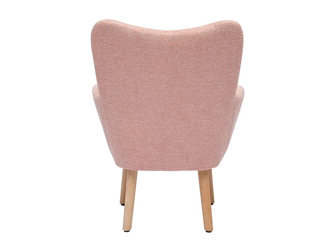 Skandinavischer Kinderstuhl aus rosa Stoff mit Texturoberfläche und hellem Holz BABY BRISTOL