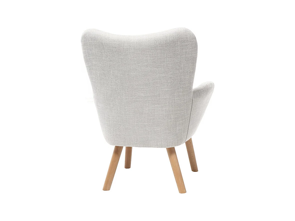Fauteuil enfant scandinave en tissu gris polaire et bois clair BABY BRISTOL