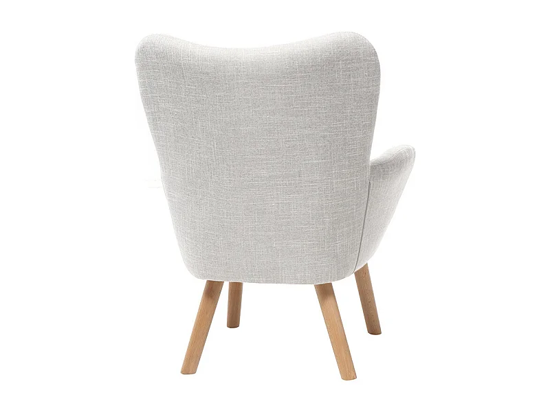 Fauteuil enfant scandinave en tissu gris polaire et bois clair BABY BRISTOL