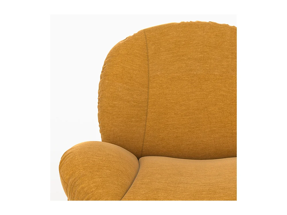 Sillón giratorio en tejido efecto terciopelo amarillo mostaza - Ricci