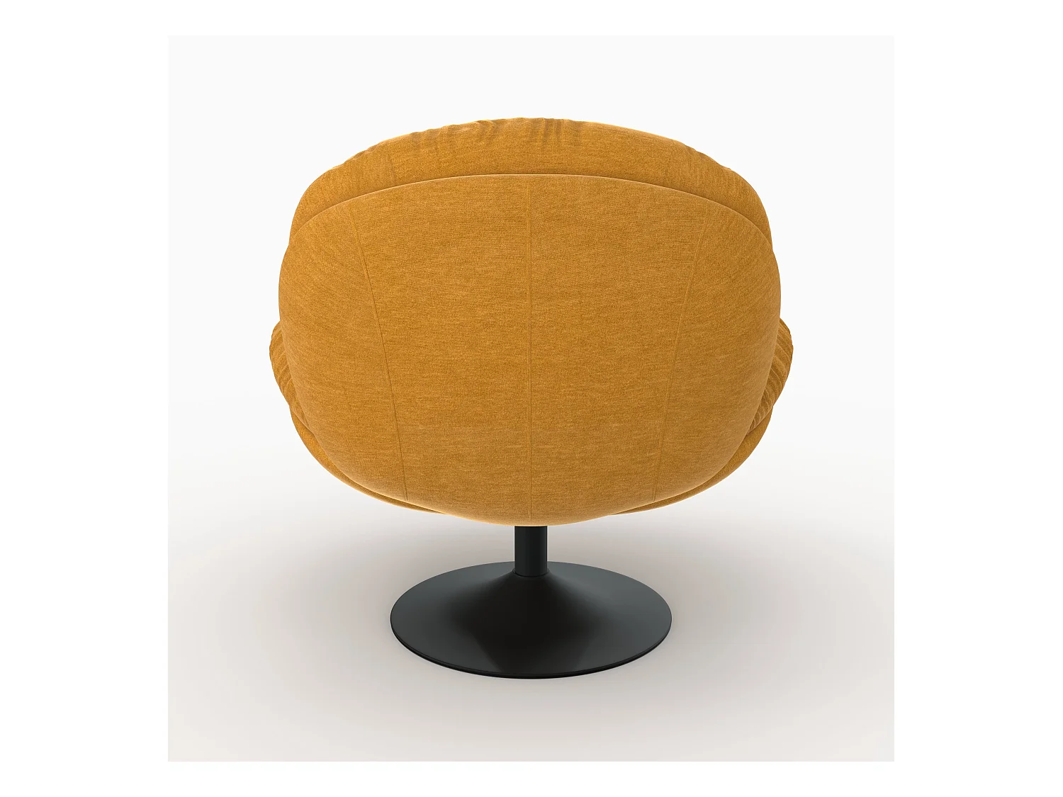 Sillón giratorio en tejido efecto terciopelo amarillo mostaza - Ricci