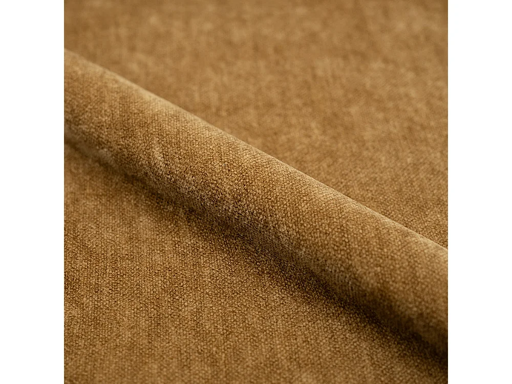 Sillón giratorio en tejido efecto terciopelo amarillo mostaza - Ricci