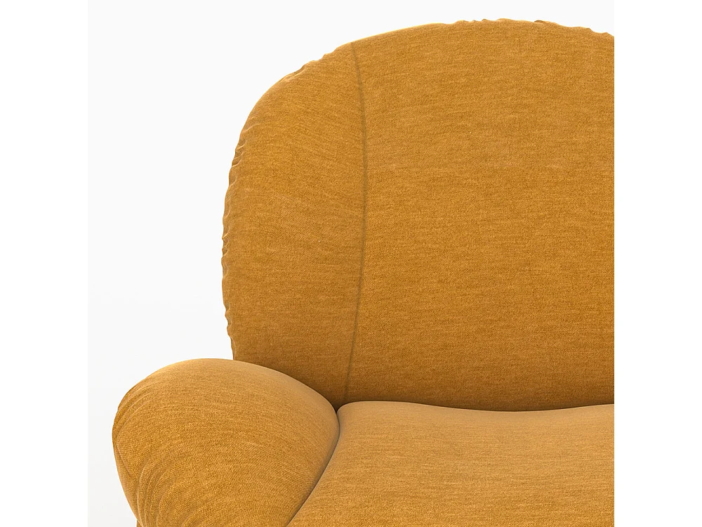 Sillón giratorio en tejido efecto terciopelo amarillo mostaza - Ricci