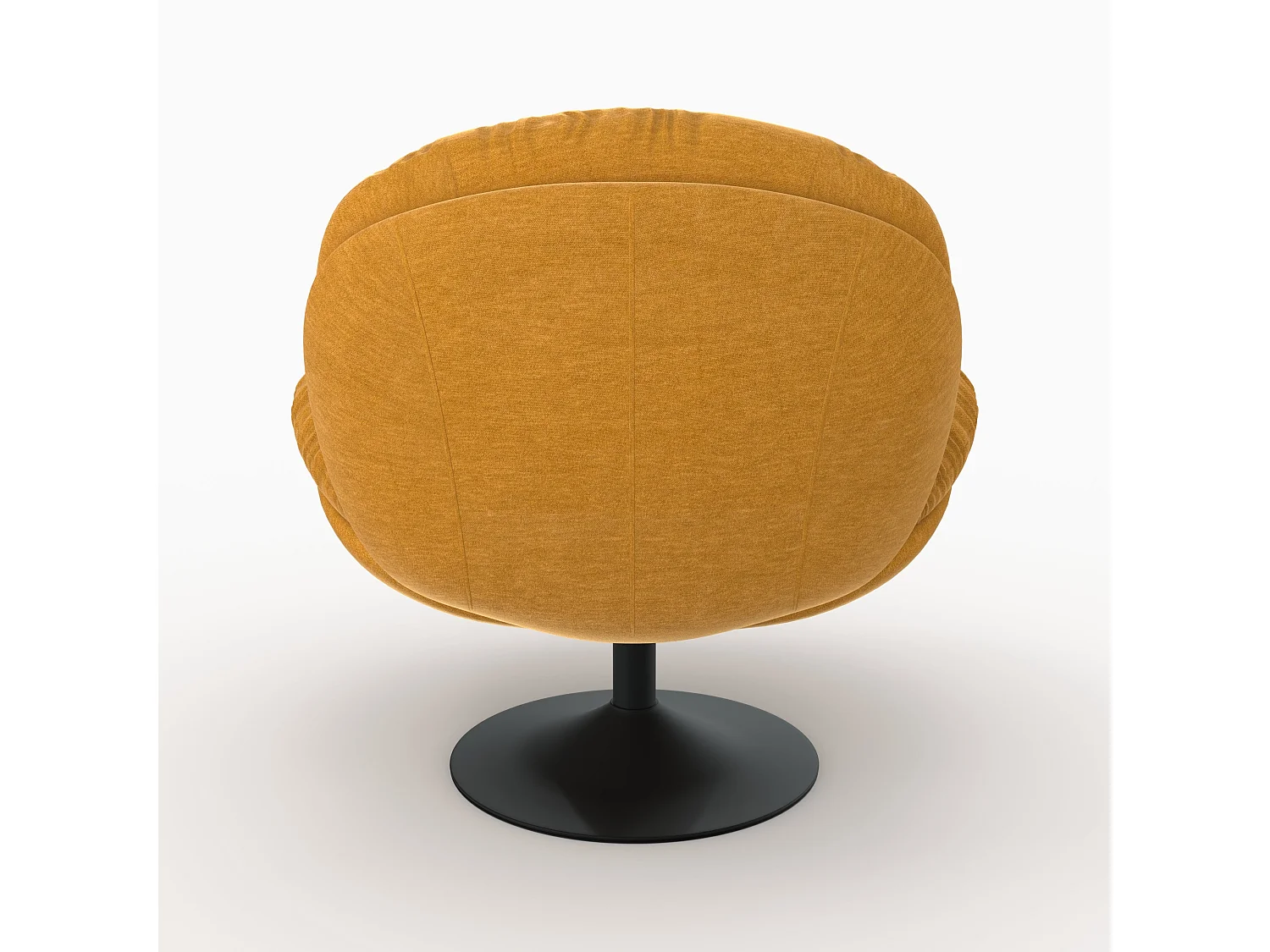 Fauteuil pivotant en tissu effet velours jaune moutarde - Ricci