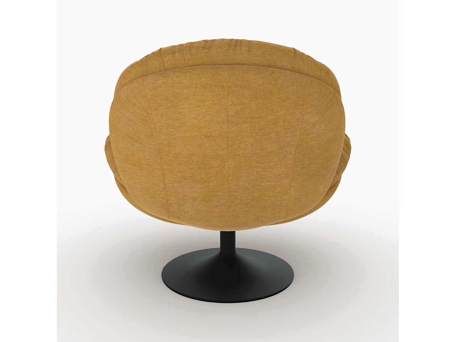 Fauteuil pivotant en tissu effet velours jaune moutarde - Ricci