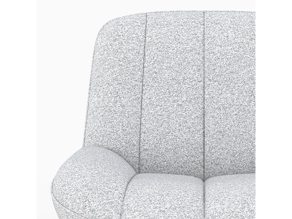 Sillón giratorio en tejido bouclé gris jaspeado blanco - Elvis