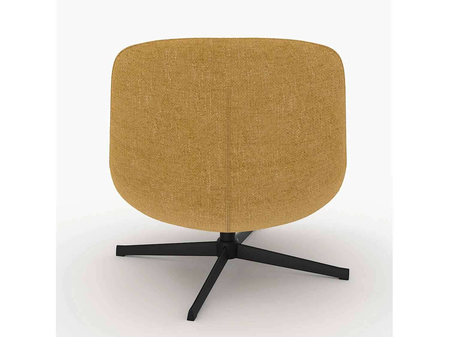 Fauteuil pivotant en tissu effet velours jaune moutarde - Elvis