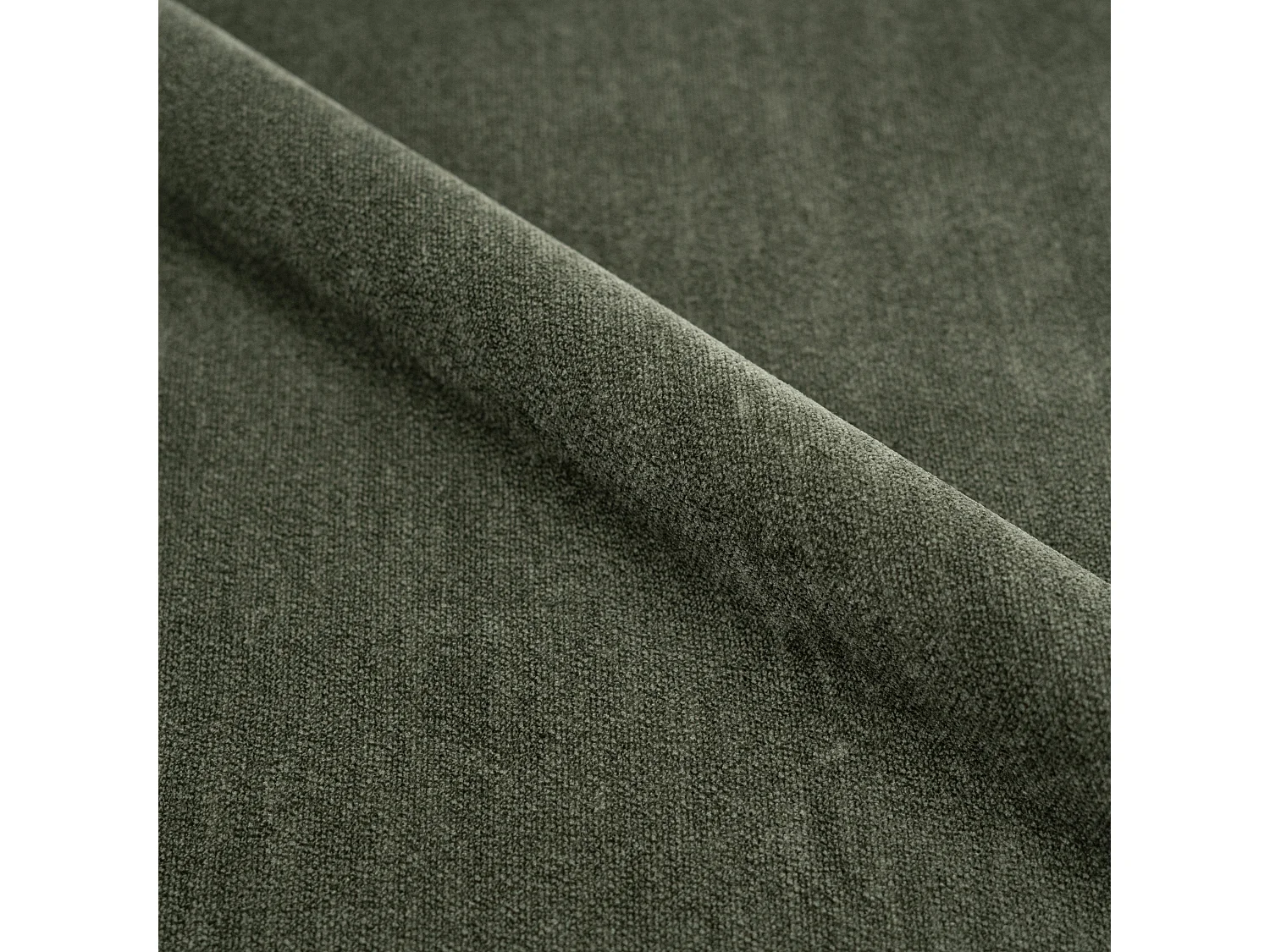 Sillón giratorio en tejido efecto terciopelo verde caqui - Ricci