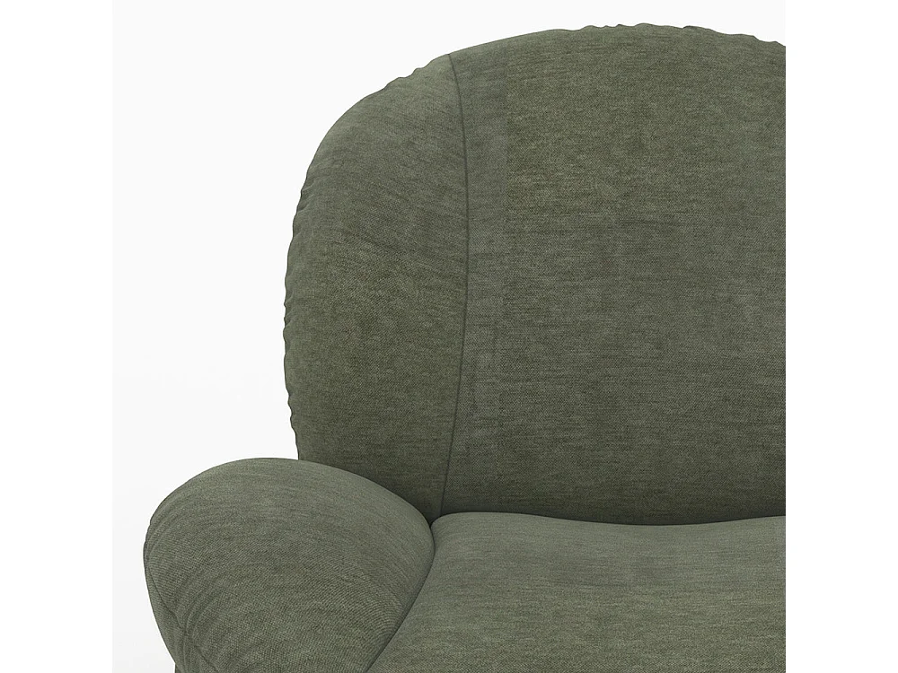 Sillón giratorio en tejido efecto terciopelo verde caqui - Ricci