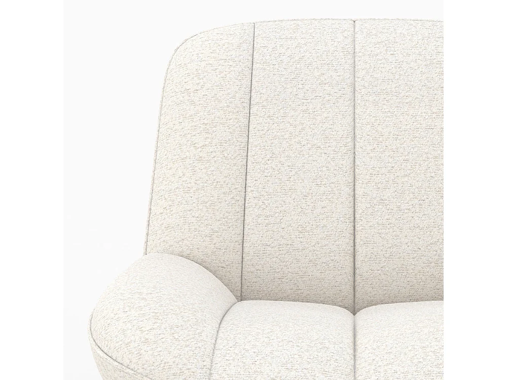 Fauteuil pivotant en tissu bouclé blanc cassé - Elvis