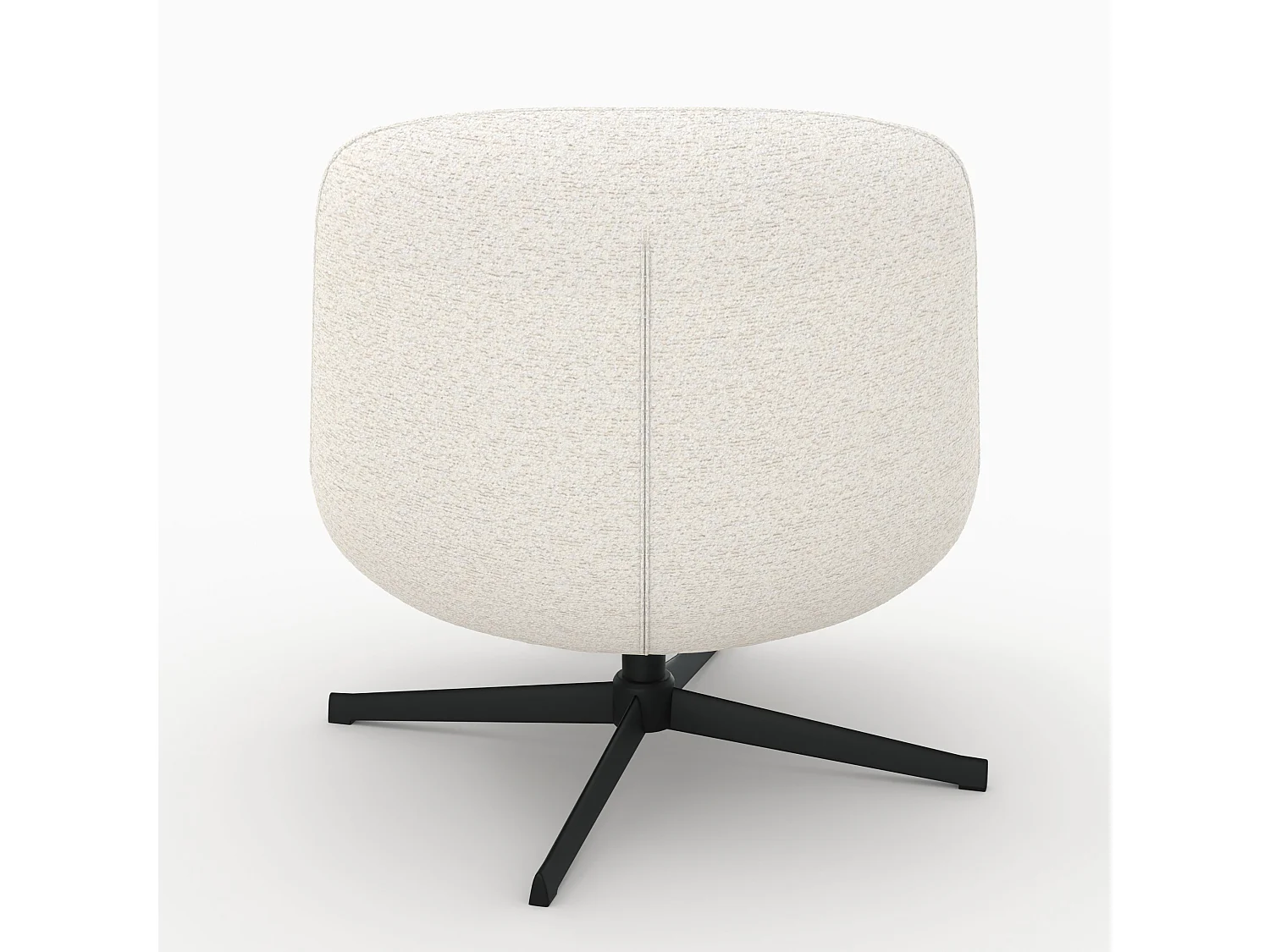 Fauteuil pivotant en tissu bouclé blanc cassé - Elvis