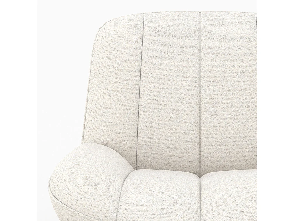 Mecedora en tejido bouclé blanco roto - Alvin