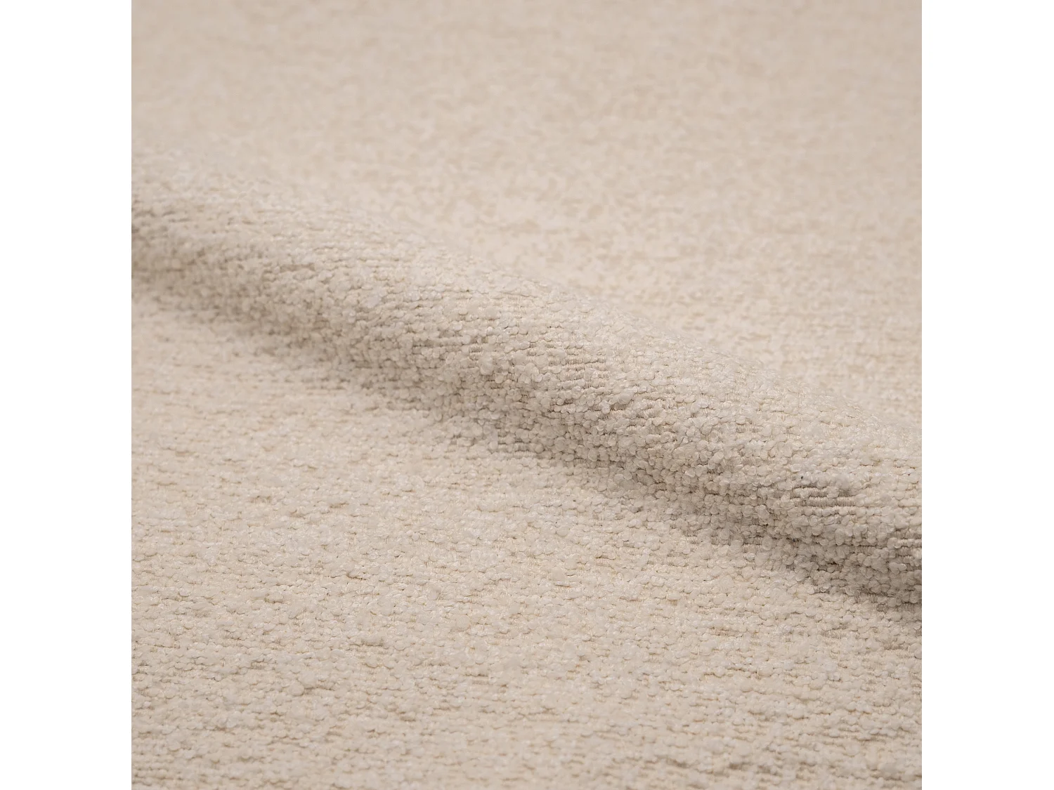 Mecedora en tejido bouclé blanco roto - Alvin