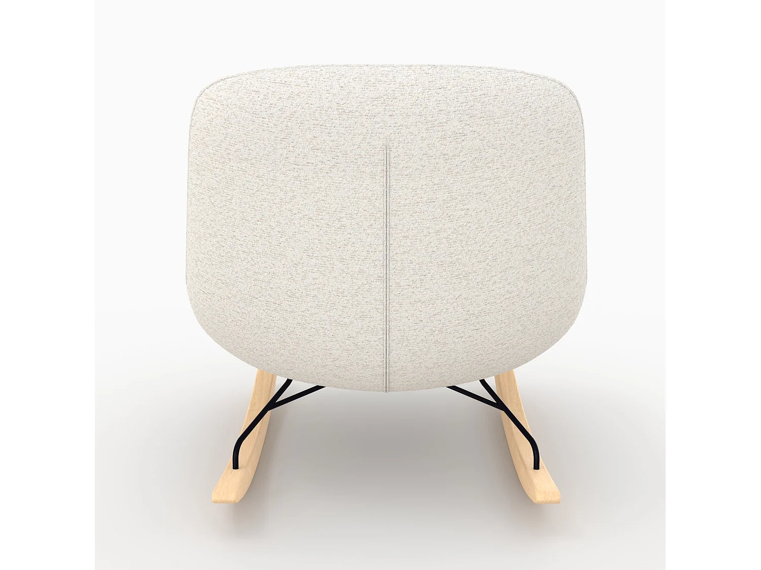 Mecedora en tejido bouclé blanco roto - Alvin