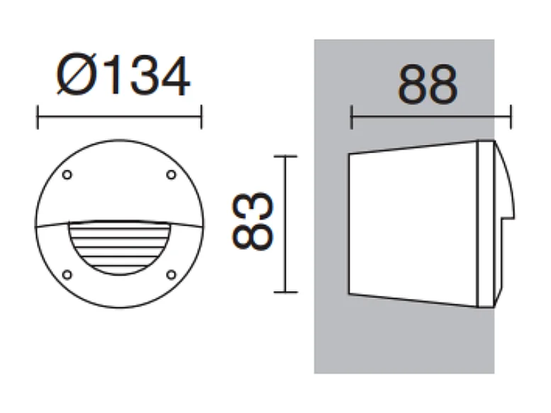 Devon luz embutida para exterior -d.ø13.4-rectangular-gx53 led t2 3w-K select-ip66-resin,gr