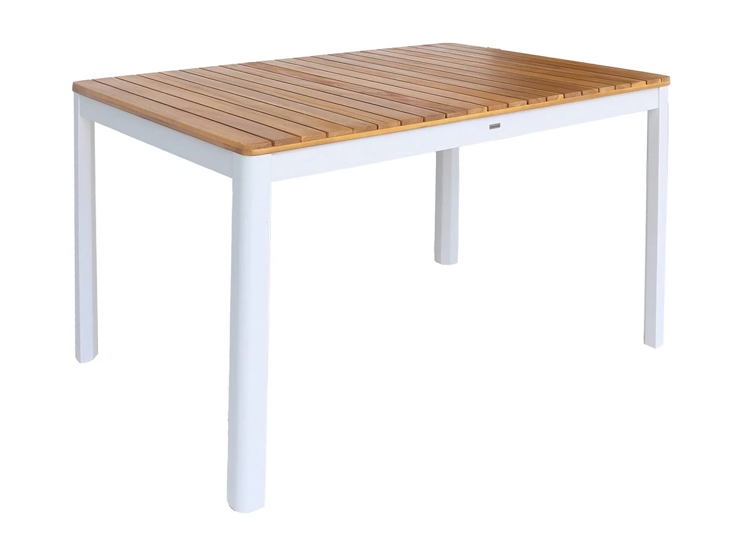 Table de jardin SENORA acacia blanc avec coins arrondis. 6 places. 120 x 80 x 75 cm