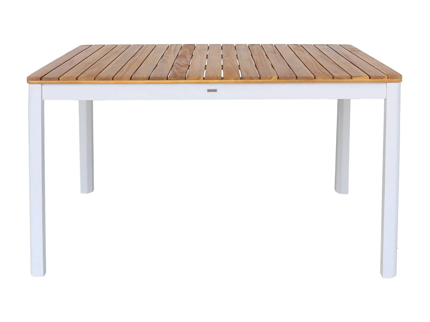 Table de jardin SENORA acacia blanc avec coins arrondis. 6 places. 120 x 80 x 75 cm