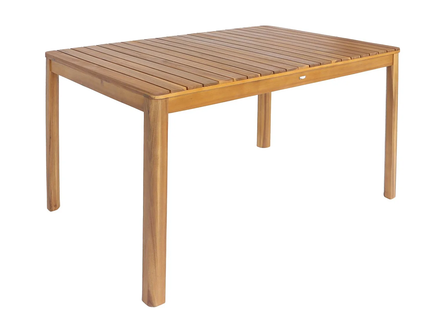 Mesa de jardín de acacia con esquinas redondeadas, 6 plazas natural